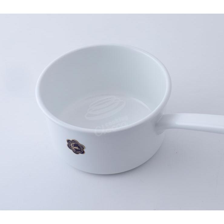 月兎印 ホーロー ソースパン 16cm 1.7L ホワイト レッド IH対応 片手鍋