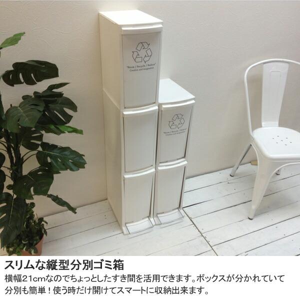 東谷 分別 スリムダストボックス 3分別 30L LFS-933WH スリム ごみ箱