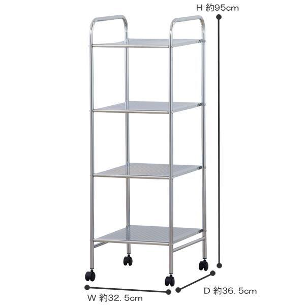 ＜送料無料＞キッチンワゴン　スチール　４段　キャスター付き |  | 01