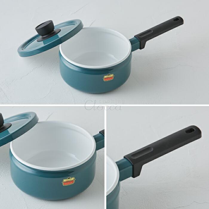 富士ホーロー ソリッド ホーロー ソースパン 18cm IH対応 ホーロー鍋