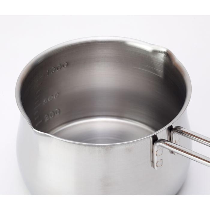 タケコシ ミルクパン 13cm 1.3L 1000ml 目盛り付き 18-8 ステンレス