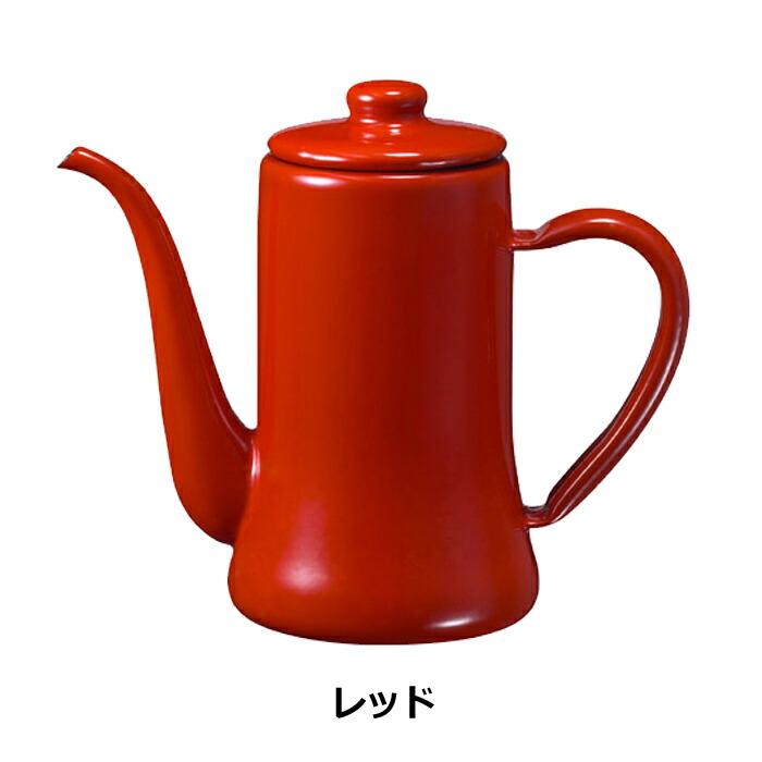 月兎印 スリムポット 1.7L ホワイト・レッド IH対応 野田琺瑯 ホーロー