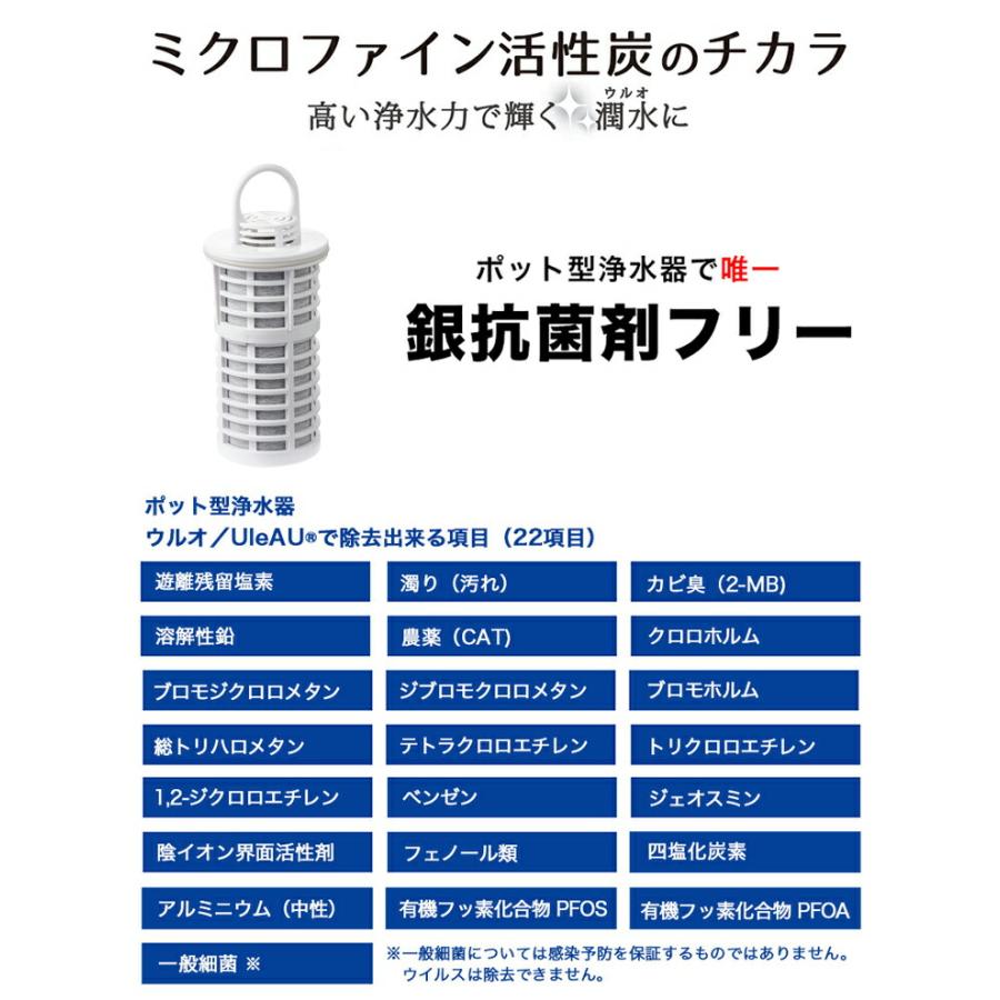 ウルオ 交換用フィルターカートリッジ ULF-10 Etec ULeAU イーテック　銀（銀イオン）抗菌剤無添加 ミネラルプラス 送料無料｜cooking-clocca｜03