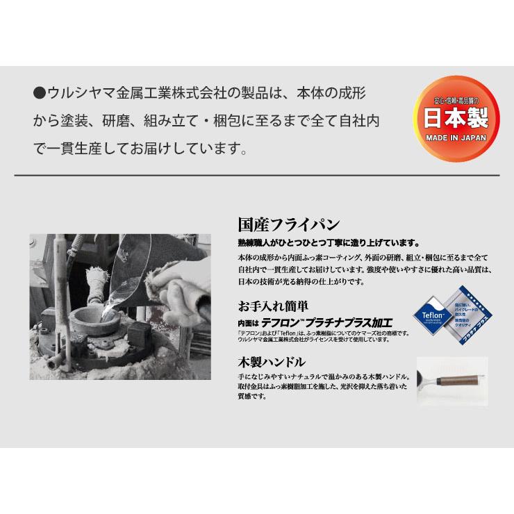 フーガ フライパン 22cm 2.1L FUG-F22 ウルシヤマ金属工業 楓雅 Fu-ga ガス火専用 | ウルシヤマ金属工業 | 03