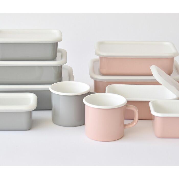 Cotton Series 富士ホーロー コットン 浅型角容器 S 全3色 CTN-S