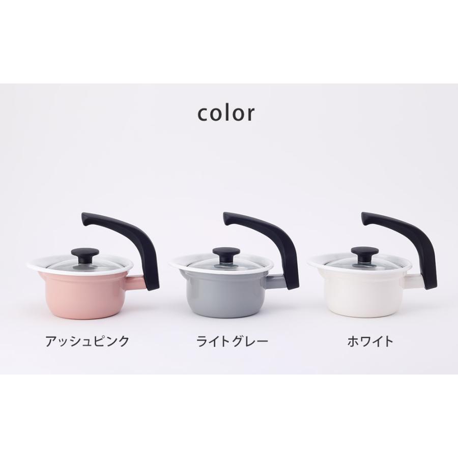 富士ホーロー えーなポット 1.4L IH対応 ホーロー 片手鍋 ガラス蓋 EP