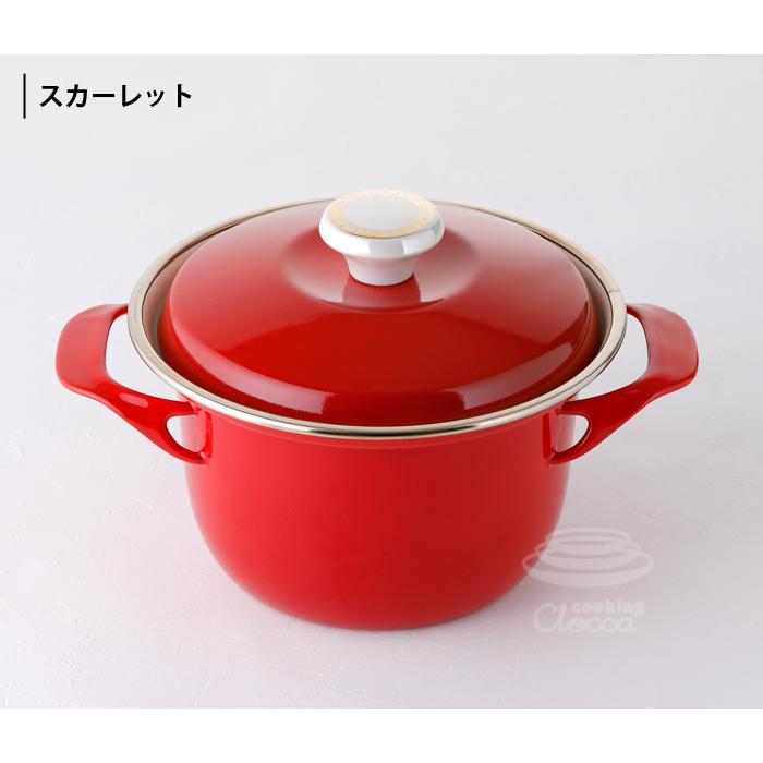 富士ホーロー EXシリーズ ココット 16cm 2.1L 全3色 IH対応 ホーロー鍋