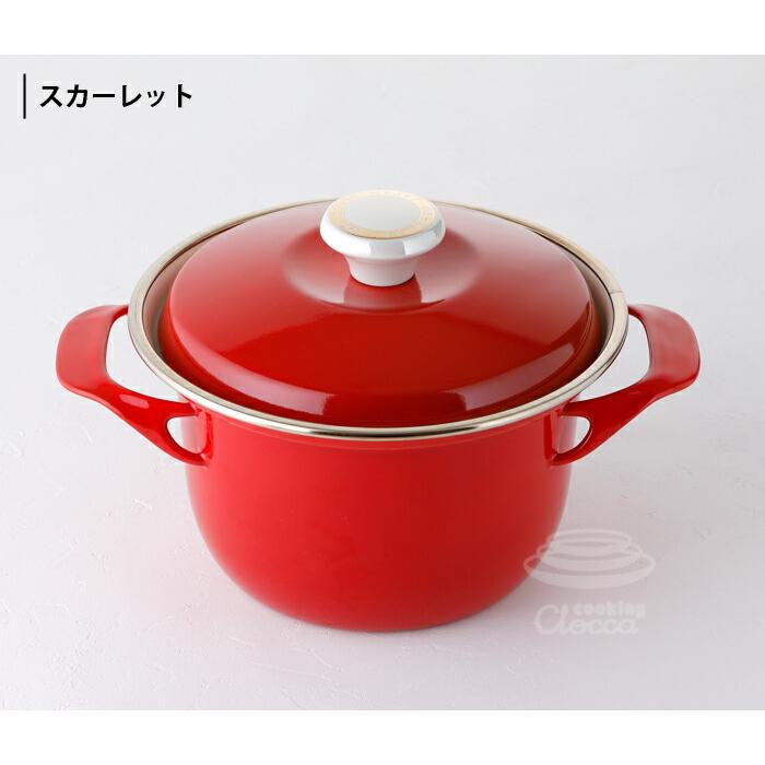 富士ホーロー EXシリーズ ココット 16cm 2.1L 全3色 IH対応 ホーロー鍋