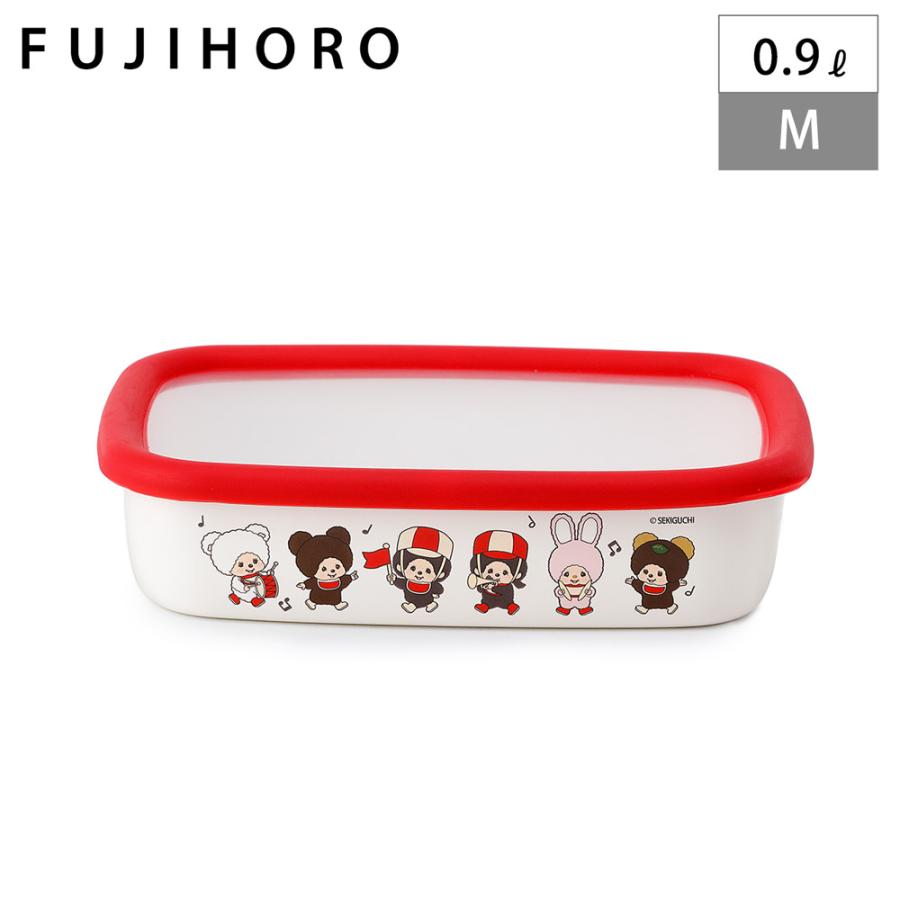 【のっち】〜11月分お取り置き〜 富士ホーロー モンチッチ 浅型角容器 Mサイズ レッツ！パレード