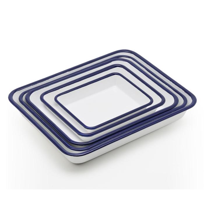 月兎印 ホーロー バット 18取 ネイビー 05007503 野田琺瑯