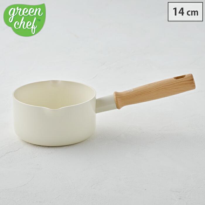 美品【レア 】片手鍋16cm CHASSEUR ホワイト ソースパン【入手困難】 GREEN CHEF グリーンシェフ ビンテージホワイト ソースパン 14cm IH