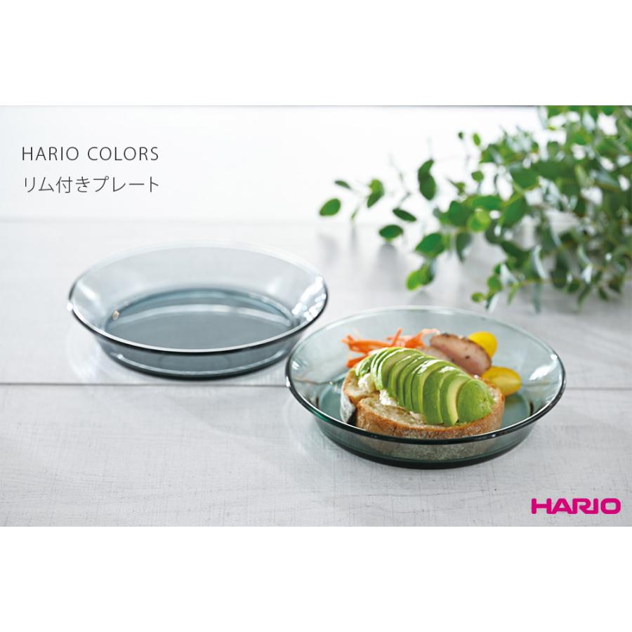 ハリオ カラーズ リム付きプレート HARIO COLORS 皿 パスタ皿 中皿 食器 耐熱ガラス 電子レンジ対応 食洗機対応｜cooking-clocca｜02