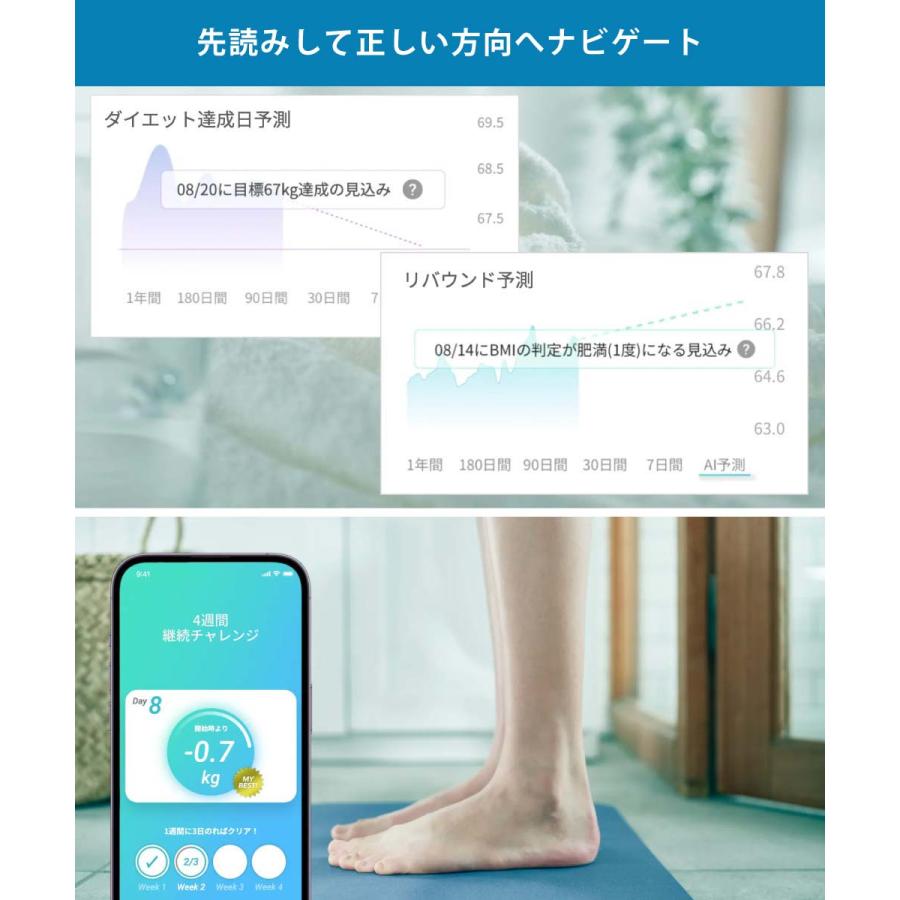 スマートバスマット 体組成計モデル 体重計 充電式 グレー issin