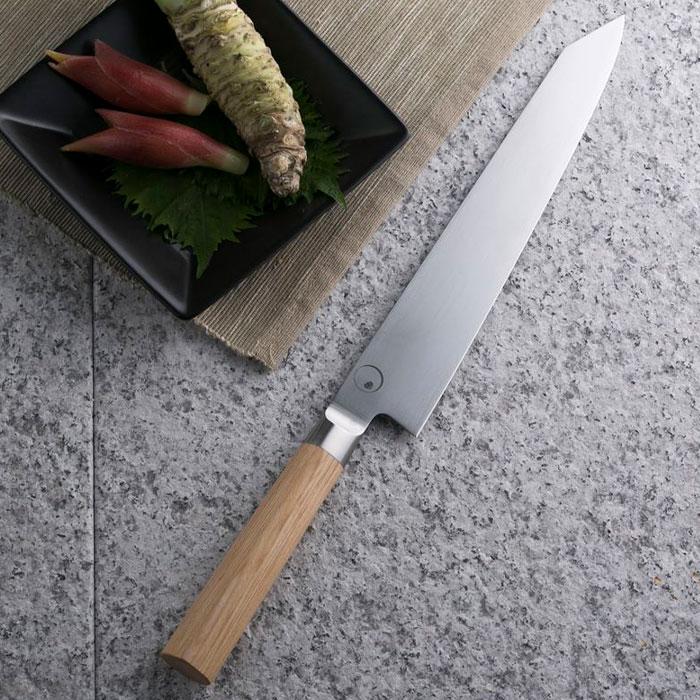 橋本幹造　両刀包丁　刺身包丁　000AB5514 新品未使用　貝印　日本製 楽天市場】貝印 × 橋本幹造 刺身包丁 両刃包丁 AB5514 | KAI