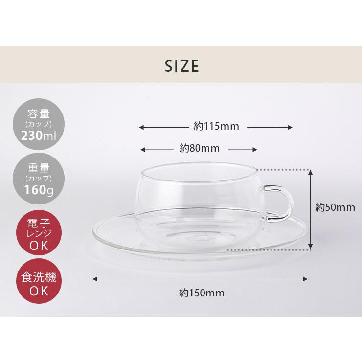 KINTO（キントー） ユニティ カップ&ソーサー 230ml ガラス 2個セット