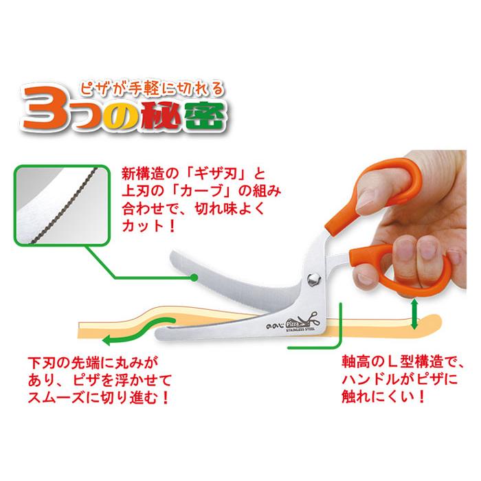 ののじ Pizzaハサミ CPS-01D ピザカッター キッチンバサミ 分解 食洗機