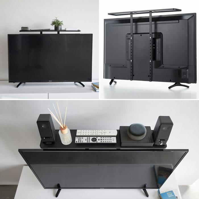 山崎実業 スマート 薄型テレビ上ラック ホワイト 4270 ブラック 4271