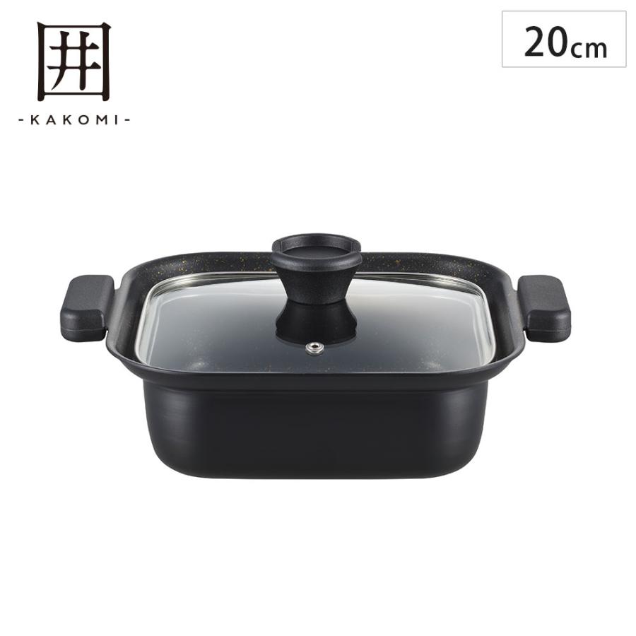 タマハシ 囲 IH対応角型卓上鍋 20cm KK-20W : クッキングクロッカ