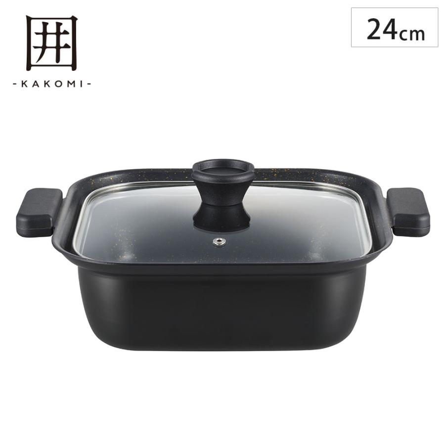 タマハシ 囲 IH対応角型卓上鍋 24cm KK-24W : クッキングクロッカ