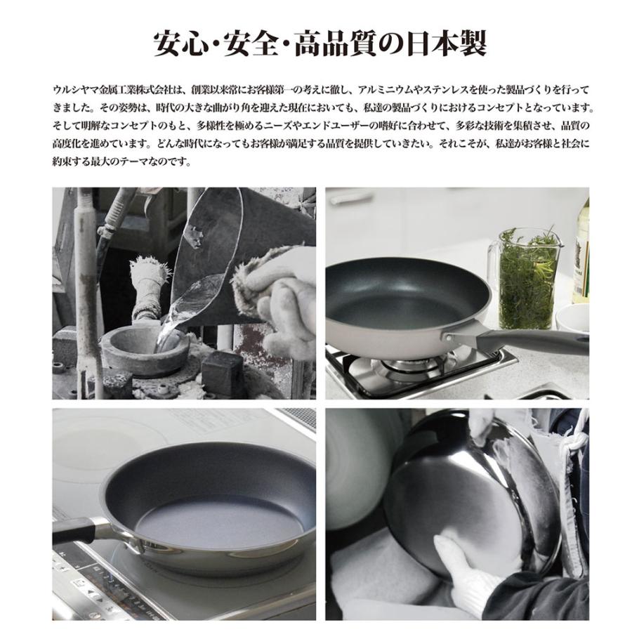 ウルシヤマ金属工業 ウルシヤマ 3層クラッド 炒め鍋 28cm ガラス蓋