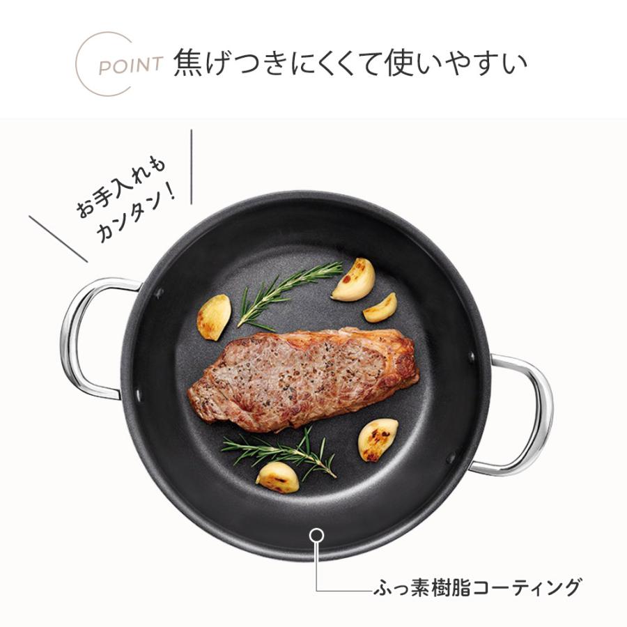 ビタクラフト テーブルパン 22cm ガラス蓋付き NO.1362 浅型 両手鍋