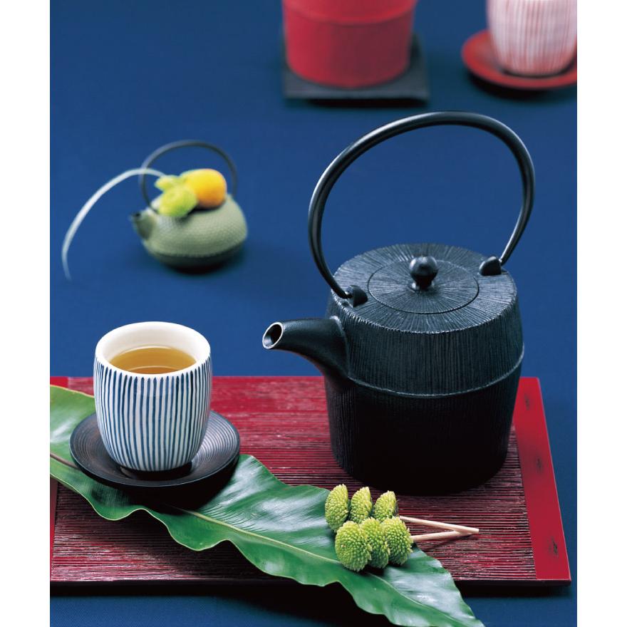 岩鋳（IWACHU） 朝日 鉄瓶 黒 900ml ガス火専用 藍花 南部鉄器 南部