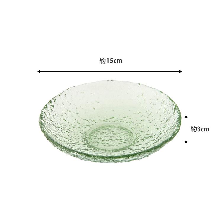 車窓ガラス プレート 15cm リサイクルガラス 江戸硝子 藍花 小皿