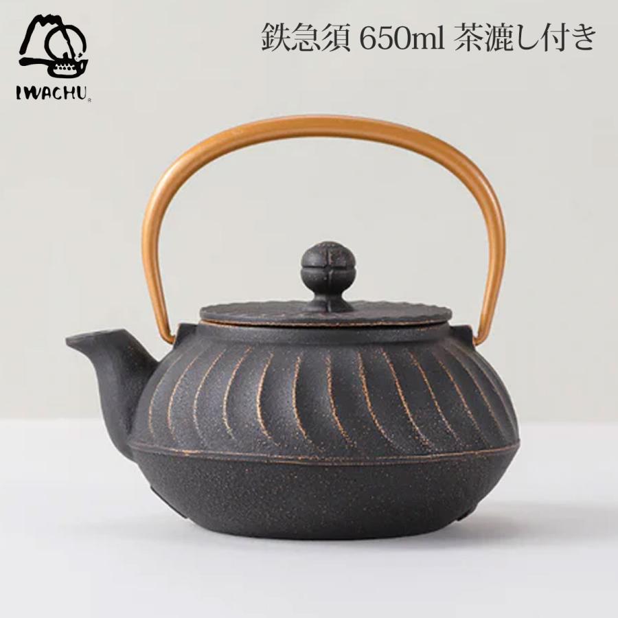 鋳鉄製装飾急須 黒色 鋳鉄製 黒色 急須 装飾的な模様 黒色 鉄瓶 装飾模様付き 【公式通販】