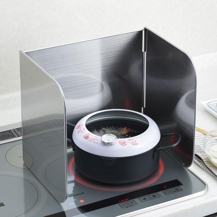 ヨシカワ オールステンレス使うときだけ！コンロガード 一口サイズ SP