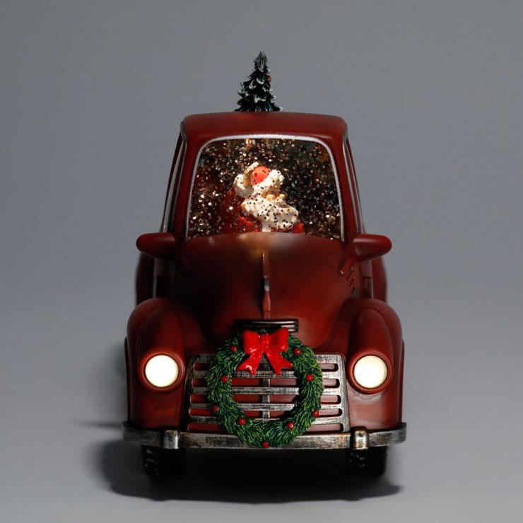 クリスマスウォーターグローブ Santa in car オルゴール スノー