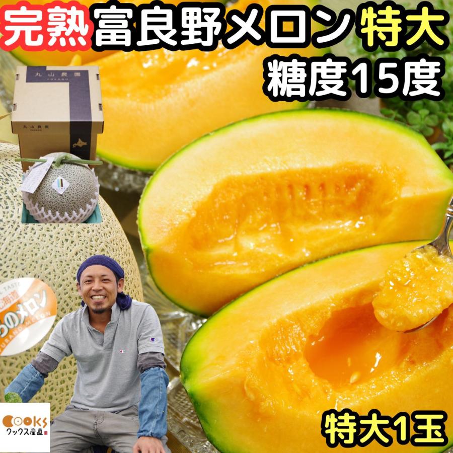 メロン 北海道 お中元 ギフト 赤肉 超大玉 富良野 1玉 約2.3〜3.5kg 特