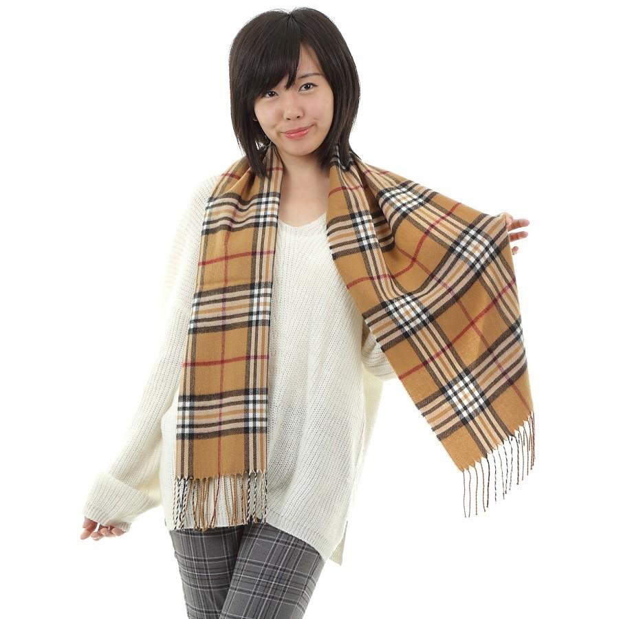 未使用品　バーバリー　ロングマフラー　ノバチェック　　キャメル　英国製 バーバリーズ バーバリー ノバチェック マフラー ウール100% 大人気