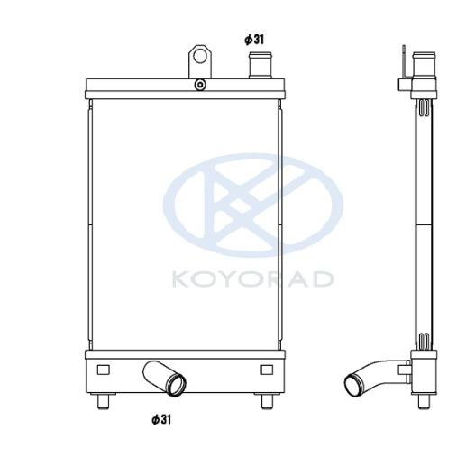 ハイエース サブラジエーター AT MTターボ用 KDH222 KDH225 KDH227