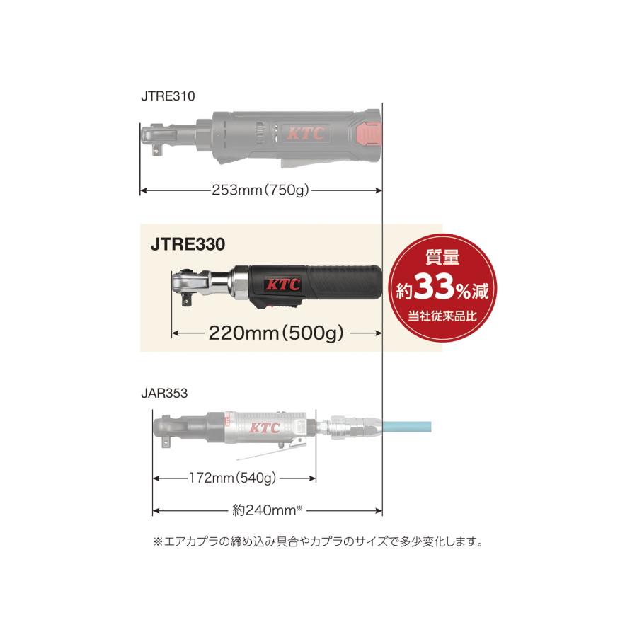 JTRE330 コードレスラチェットレンチセット 9.5sq KTC USB 充電式