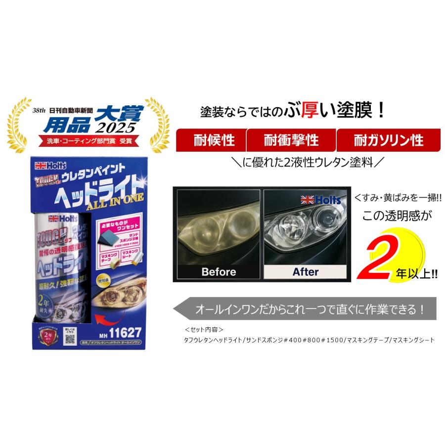 ヘッドライト コーティング ウレタンクリア 塗装 ホルツ 明るさ復活