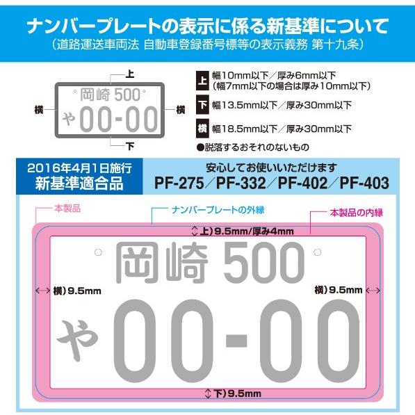ナンバーフレーム ナンバー枠 クロームメッキ 2016新基準 業務用 10個セット 高級感 乗用車 軽自動車 ヤック_3