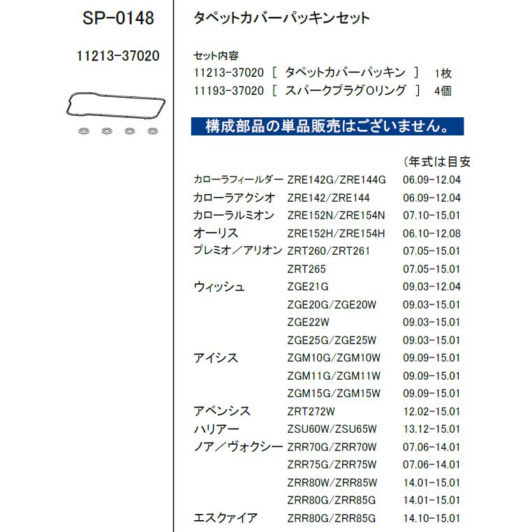 大野ゴム ハリアー ZSU60W ZSU65W 11213-37020 タペットカバーパッキン