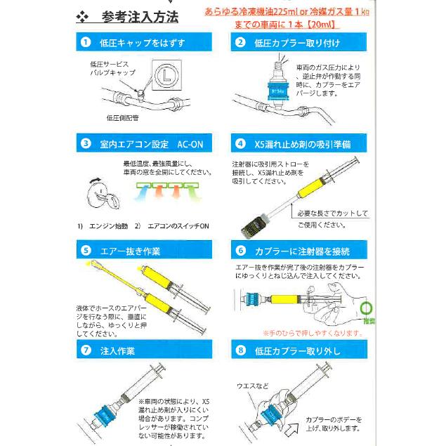 R134A PAG POE 漏れ止め剤 セット インジェクター カーエアコン 簡易