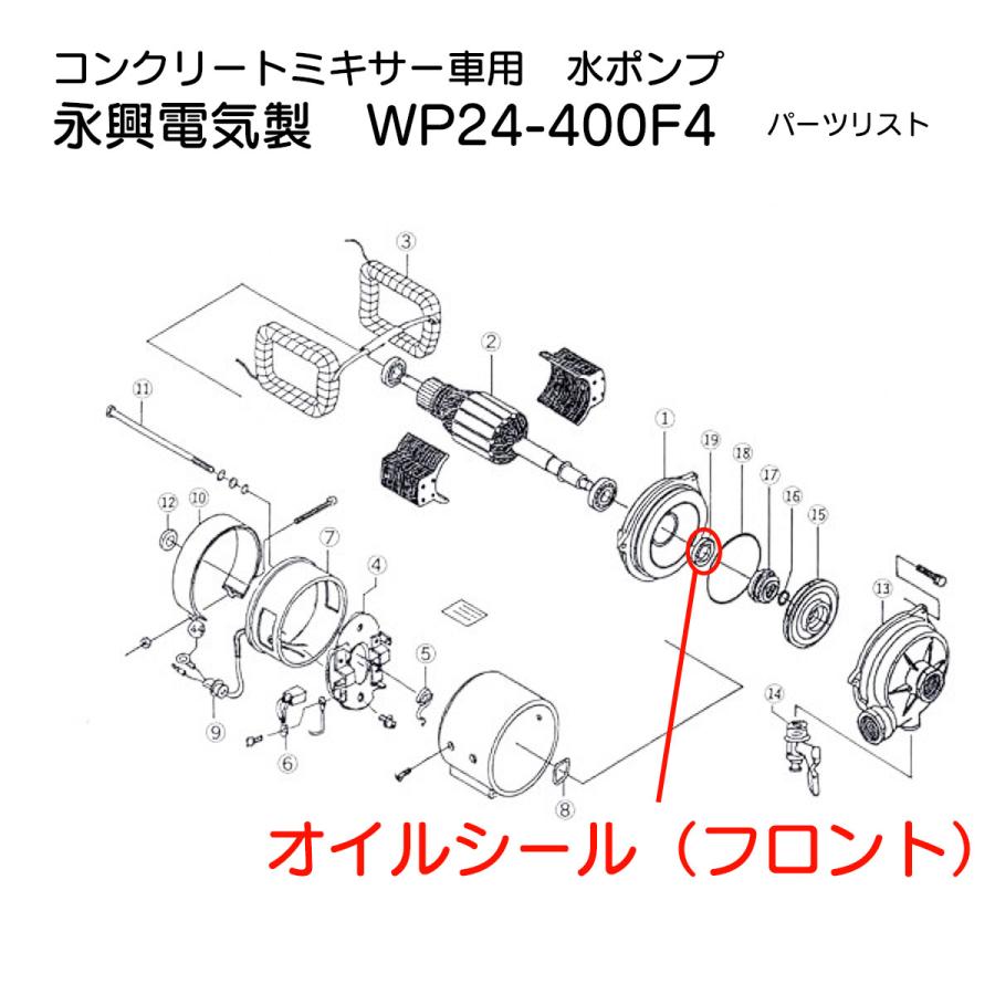コンクリートミキサー車 水ポンプ 補修部品 オイルシール フロント