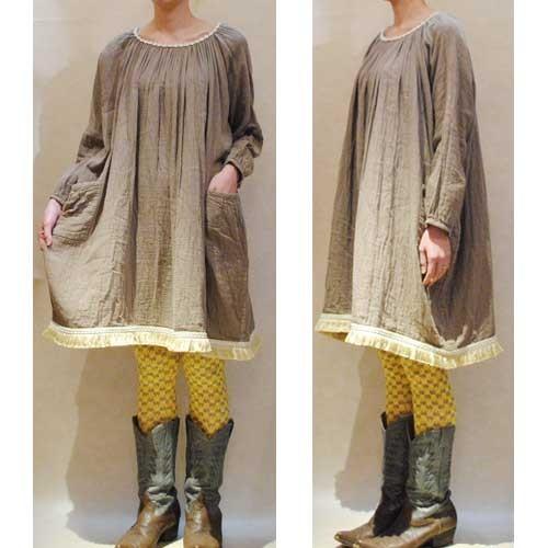 出産祝い フリーサイズ オリジナルリメイクト商品 自然素材のダブルレースワンピース タッセルフリンジ ミドル丈ワンピース ワンピース Www 11thspace Com