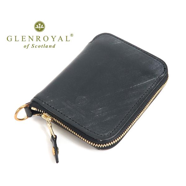 グレンロイヤル スモールジップウォレット/ニューブラック メンズ フルブライドル 03-5814 GLENROYAL【選べるノベルティ付】