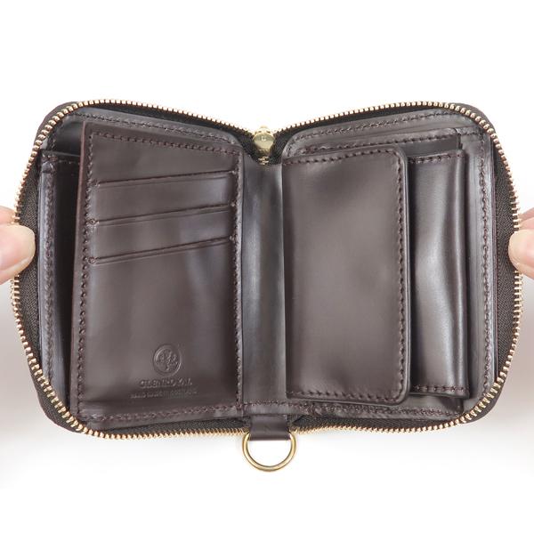 グレンロイヤル スモールジップウォレット/シガー メンズ フルブライドル 03-5814 GLENROYAL【選べるノベルティ付】の画像
