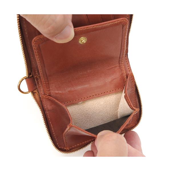 小物 GLEN 03-5866 OXFORD TAN GLENROYAL 2つ折り 財布 レディース メンズ ブライドルレザー ジップ