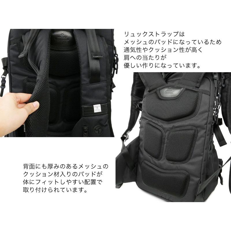 アッソブ ラウンドファスナーバックパック メンズ コーデュラドビー305D 61409 AS2OV【選べるノベルティ付】の画像