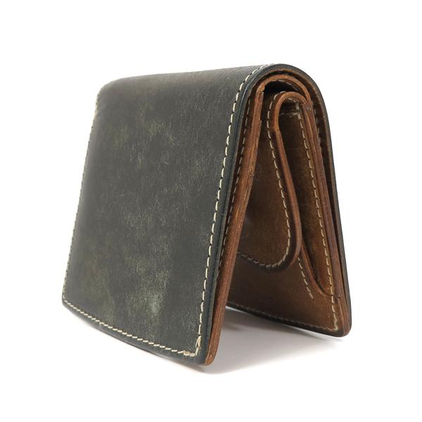 コルボ G.E.Wallets 二つ折財布/ダークグリーン メンズ スレート/プエブロ 1LN-1714 CORBO【選べるノベルティ付】の画像