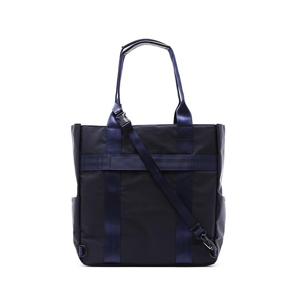 【美品】マスターピース 2way トートバッグ レザー ネイビー系 A4収納可能 master-piece（マスターピース） 2WAYトートバッグ/ネイビー メンズ