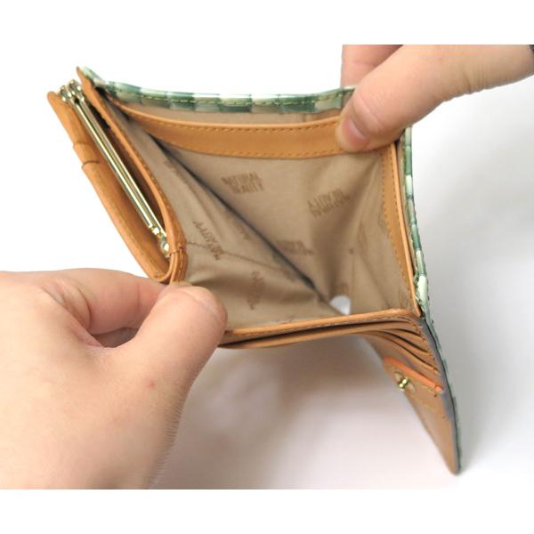 ナチュラルビューティー キャンディー ガマグチ二つ折り財布/グリーン