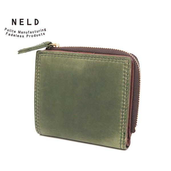 ネルド L字短財布/グリーン メンズ バク an208 NELD
