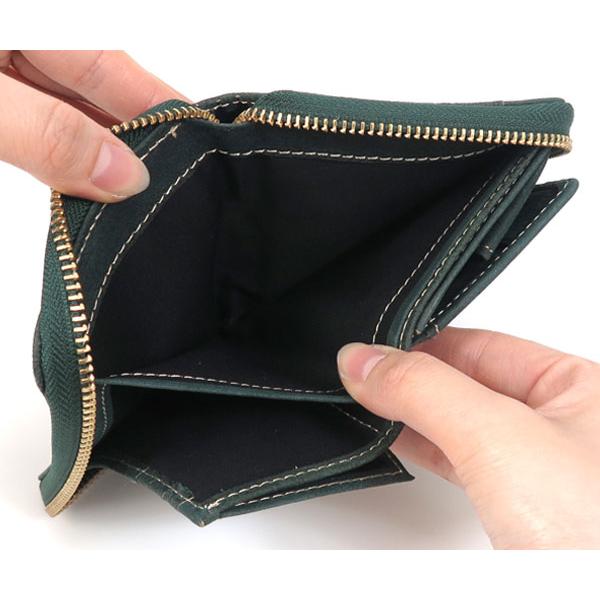NELD（ネルド） ラウンドミドル財布/グリーン メンズ ラクダレザー