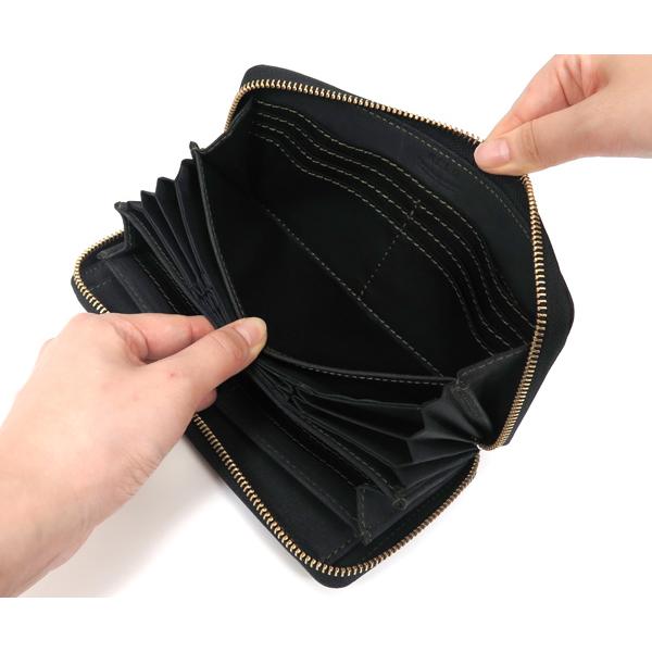NELD ネルド ラウンド長財布/ブラック メンズ ラクダレザー NELD ネルド ラウンド長財布/ブラック メンズ ラクダレザー